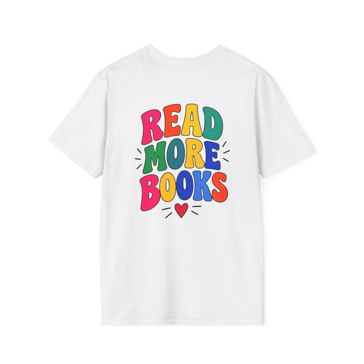 Read More Books T-Shirt — Colorful Retro Back Print