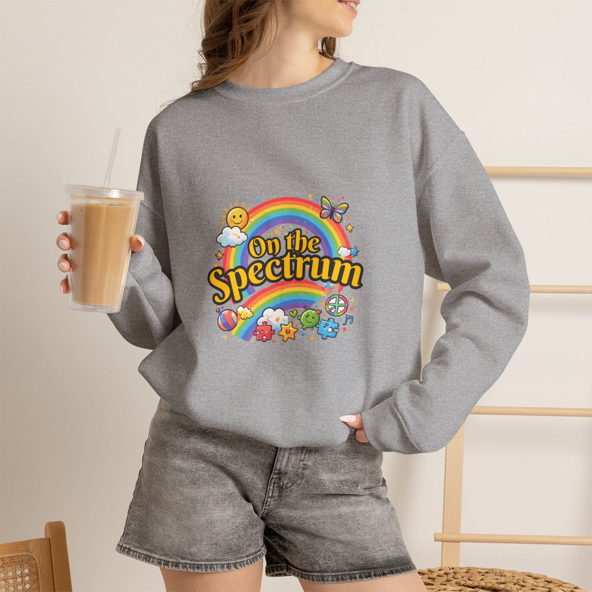 Spectrum Sweatshirt with front print | Multiple Colors