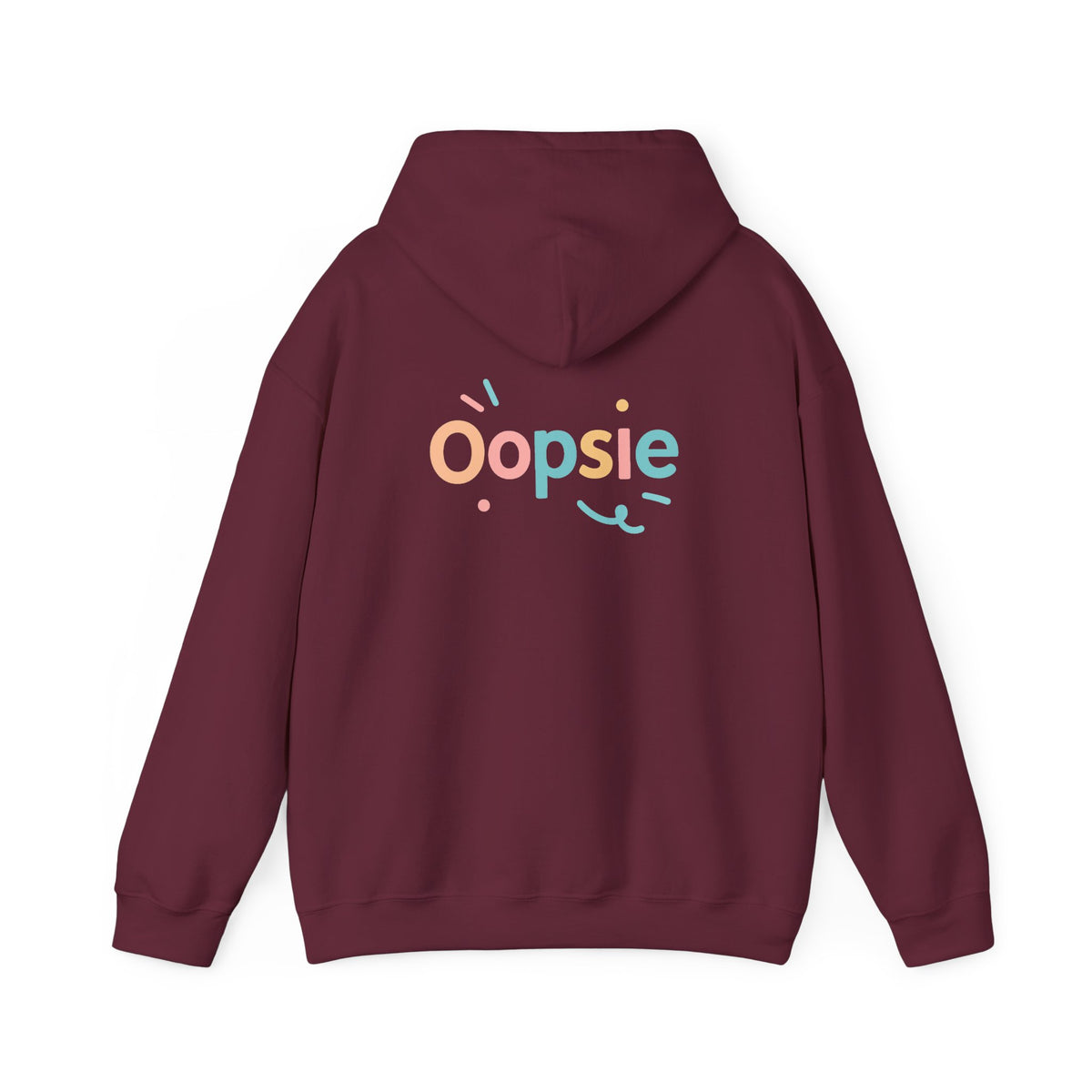 Oopsie Hoodie with back print | Multiple Colors