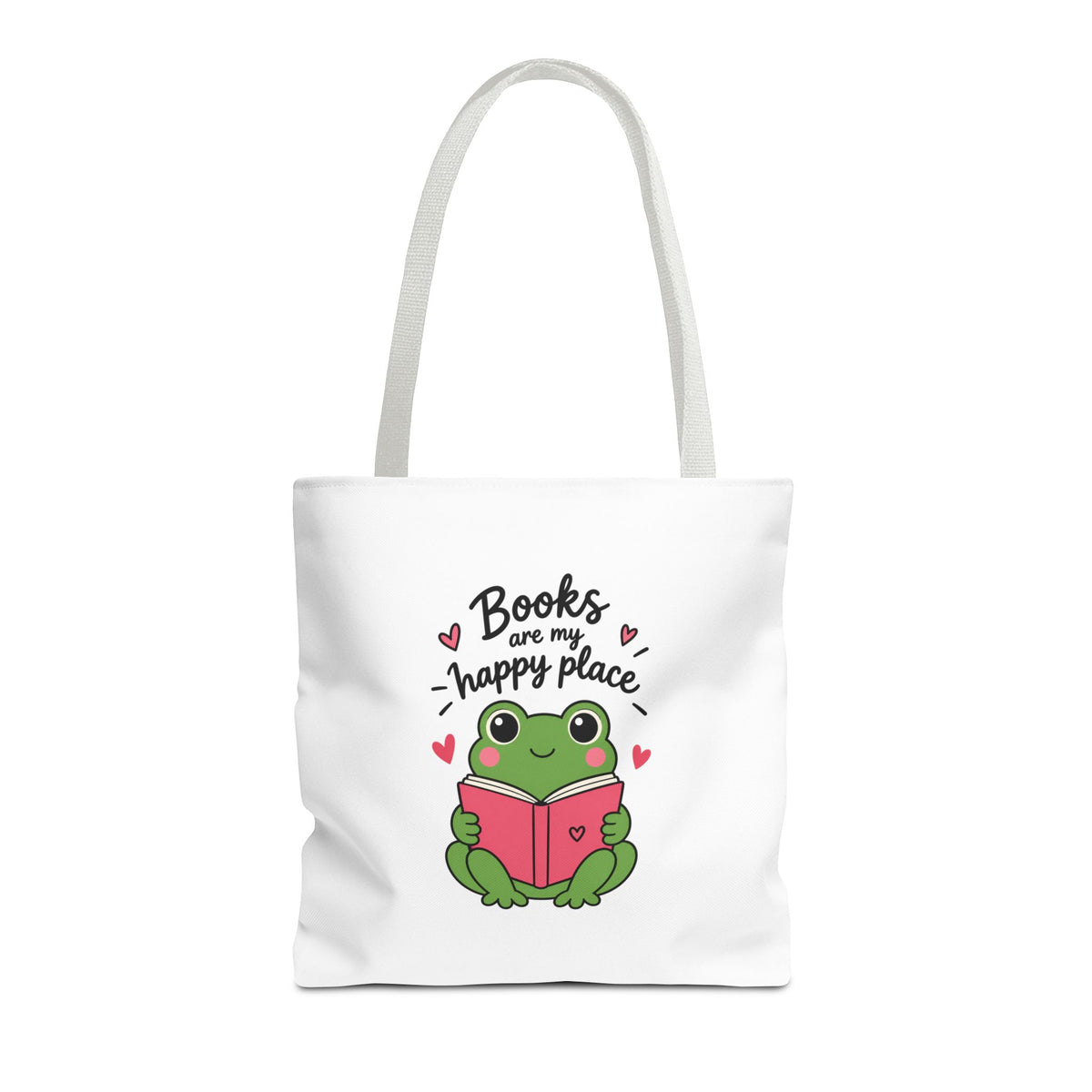 Reading Frog Tote Bag — Cute Reading Lover Canvas Bag