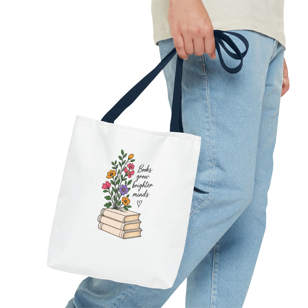 Books Grow Brighter Minds Tote Bag Reading Lover