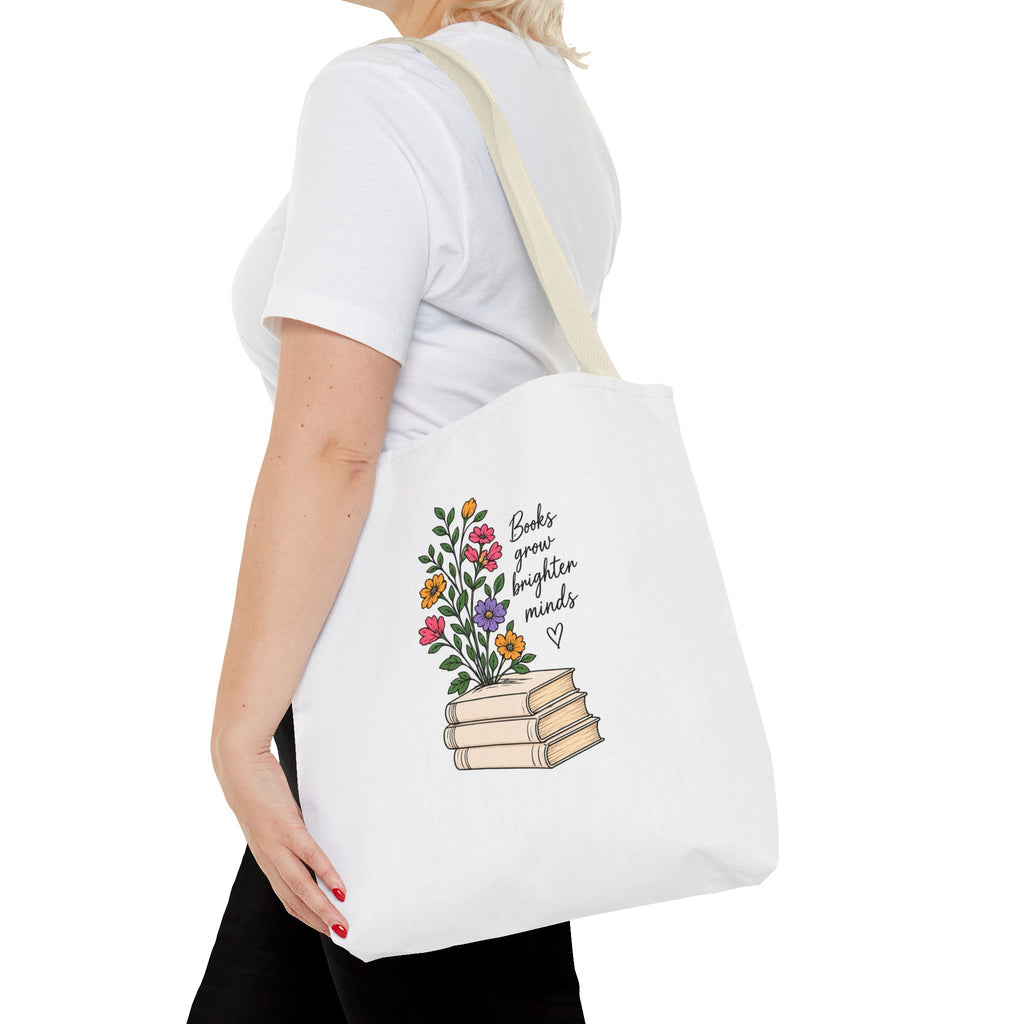 Books Grow Brighter Minds Tote Bag Reading Lover