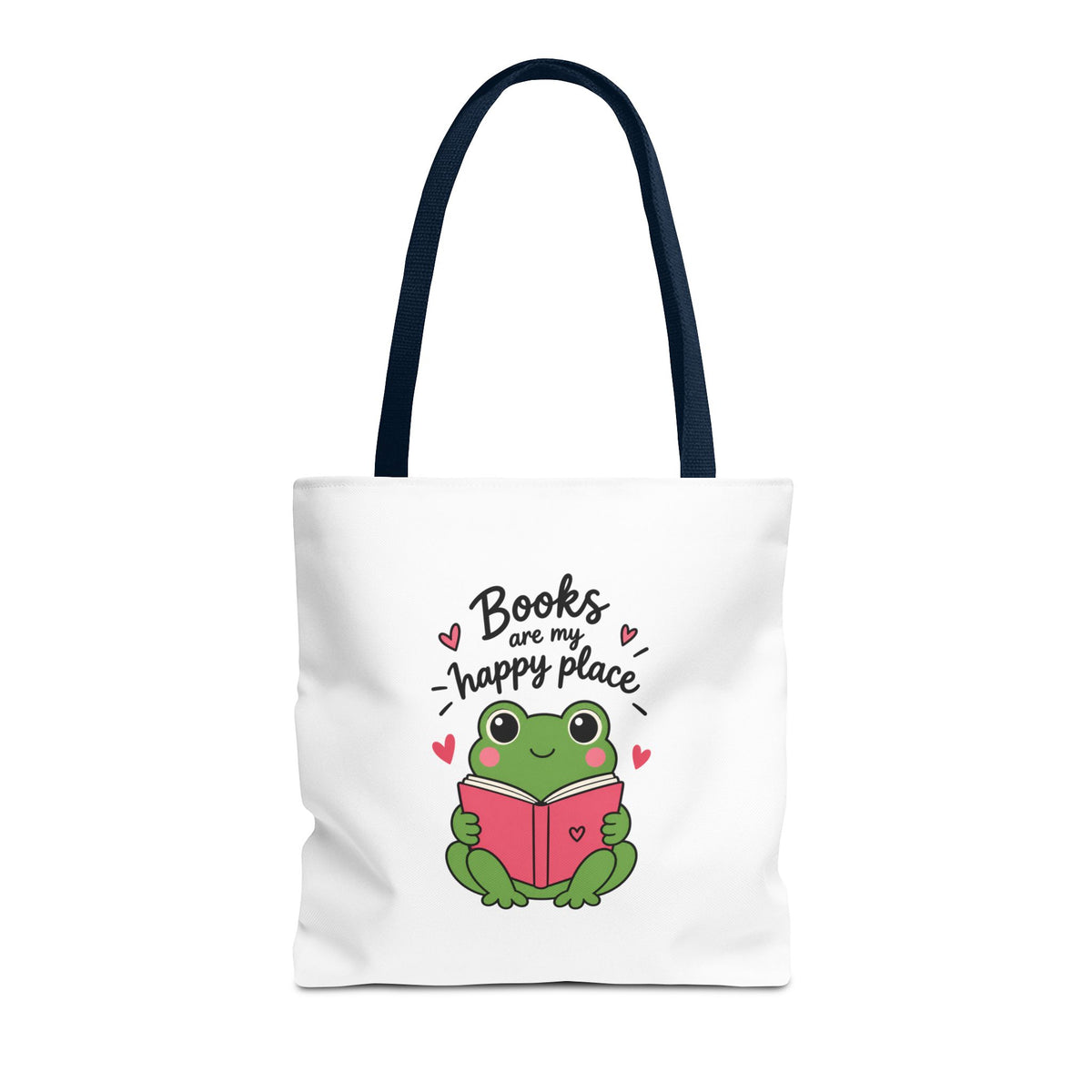 Reading Frog Tote Bag — Cute Reading Lover Canvas Bag