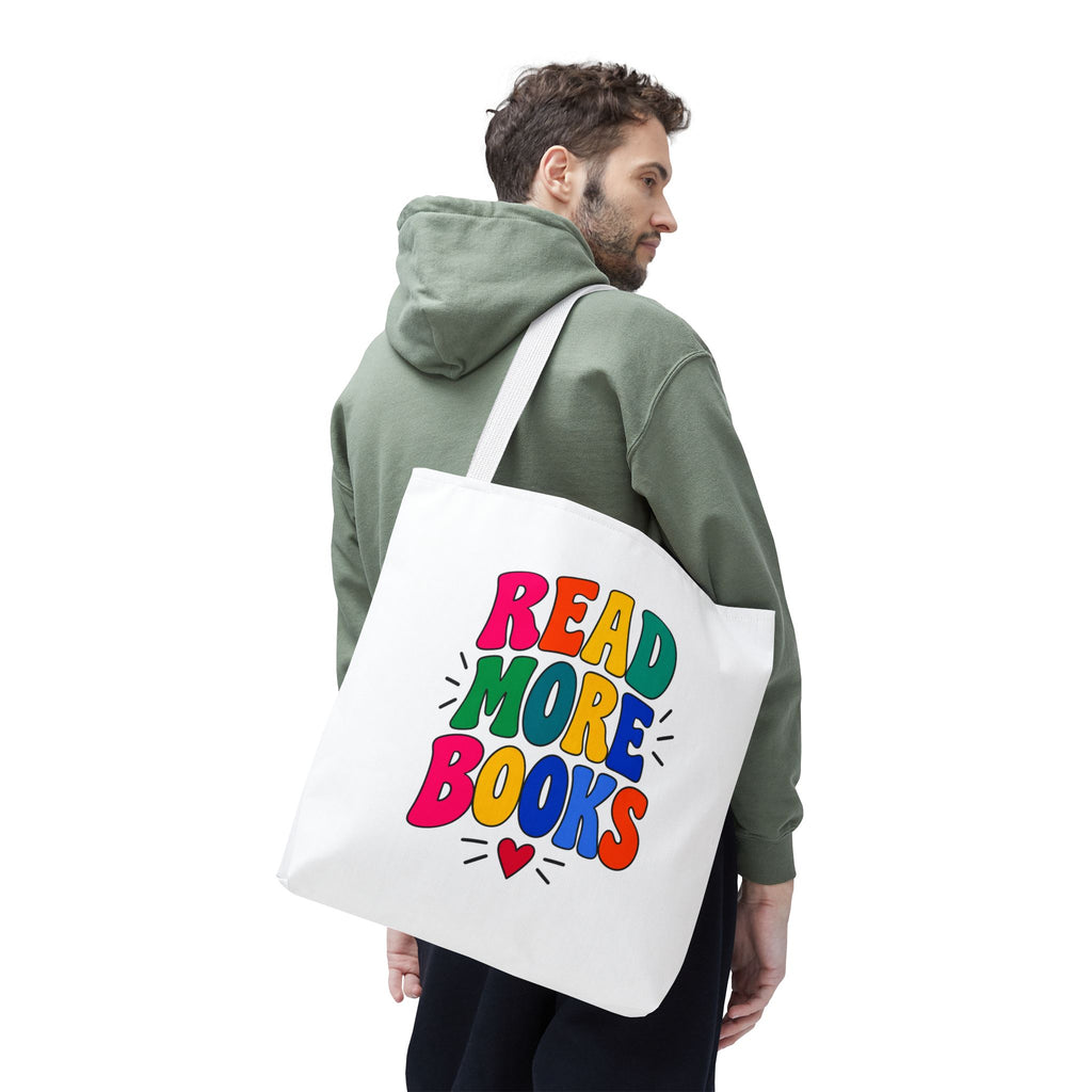 Read More Books Tote Bag — Colorful Book Lover Canvas Tote