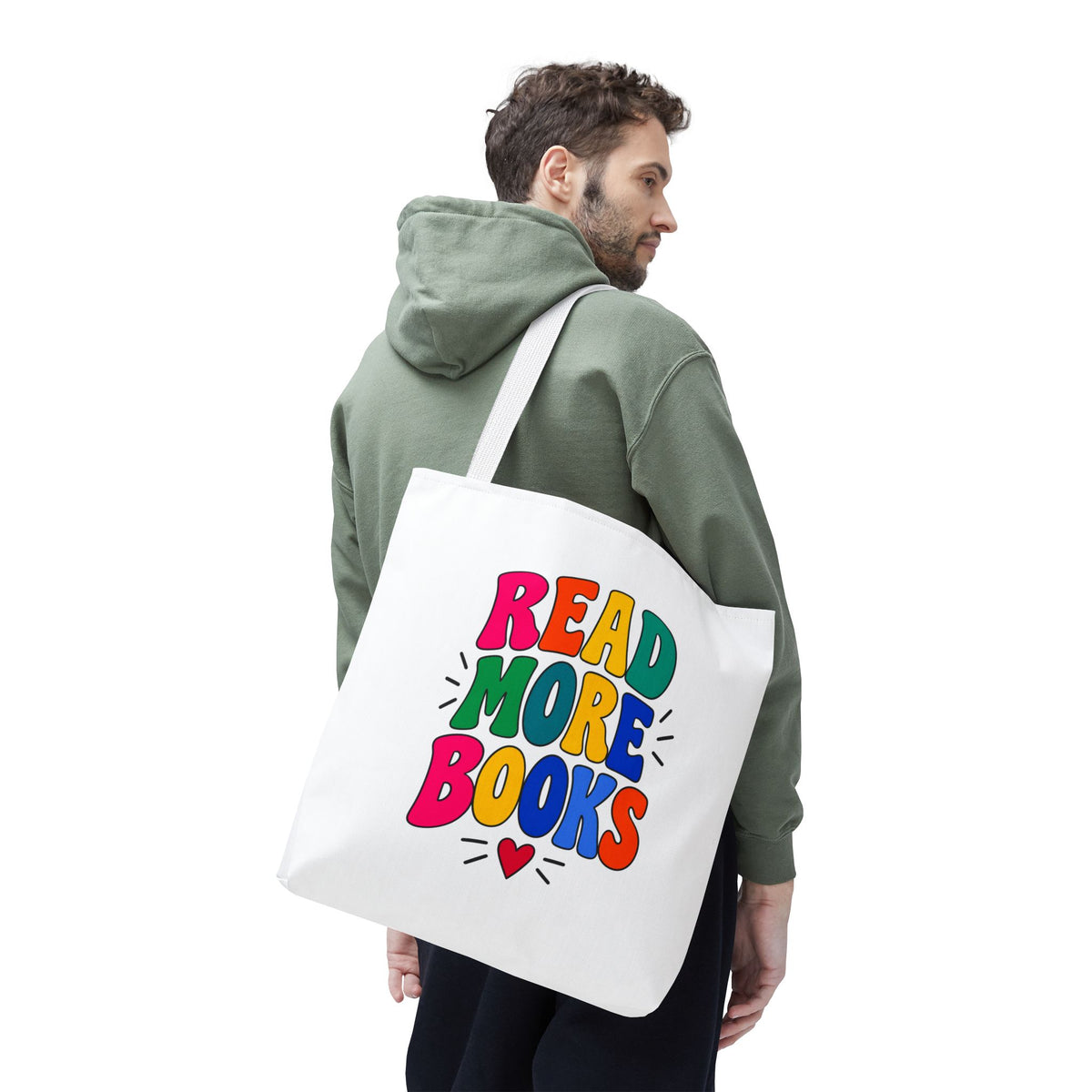 Read More Books Tote Bag — Colorful Book Lover Canvas Tote