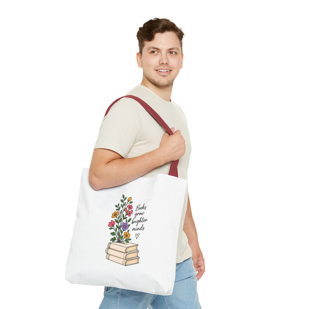 Books Grow Brighter Minds Tote Bag Reading Lover