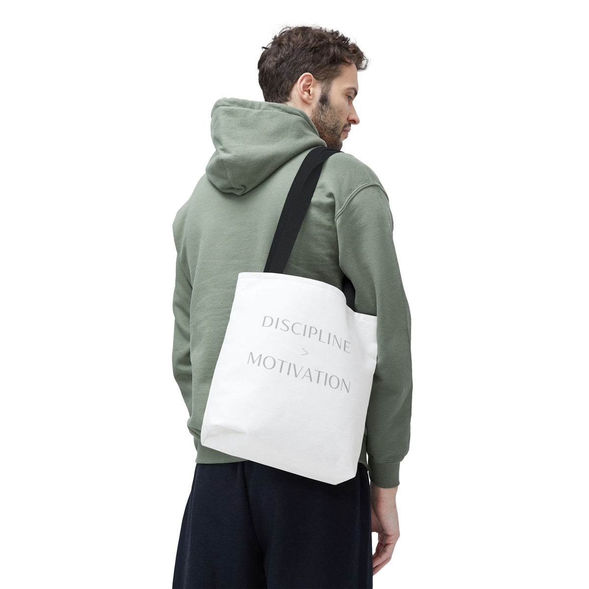 Discipline > Motivation Tote Bag | Multiple Sizes | Personalization possible | Multiple Handle Colors