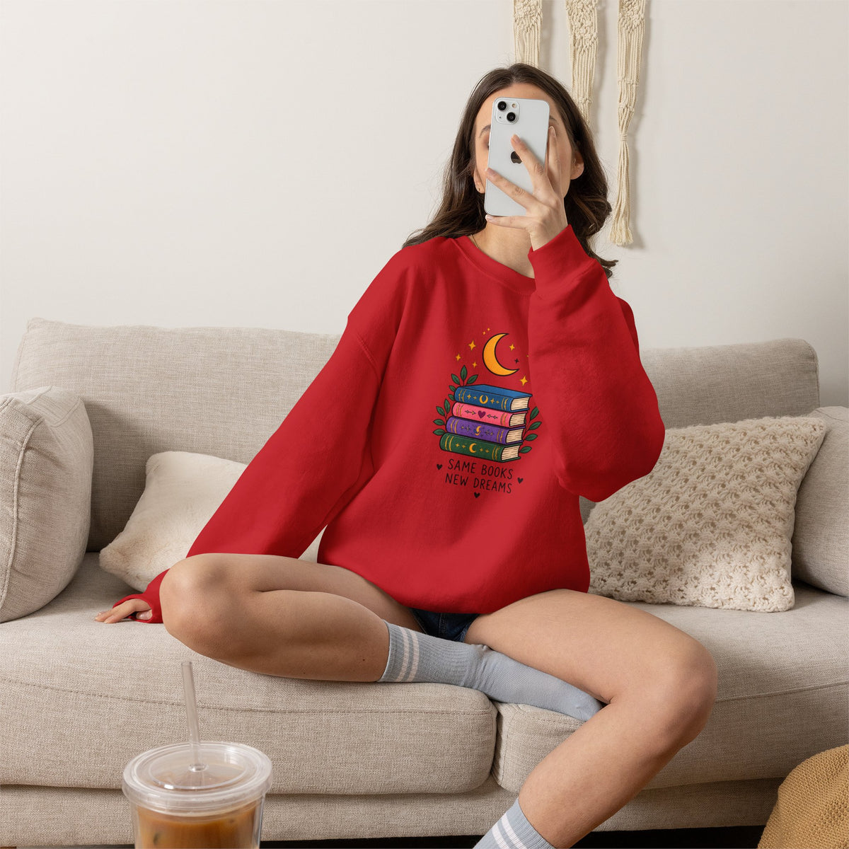 Book Lover Sweatshirt - Same Books New Dreams