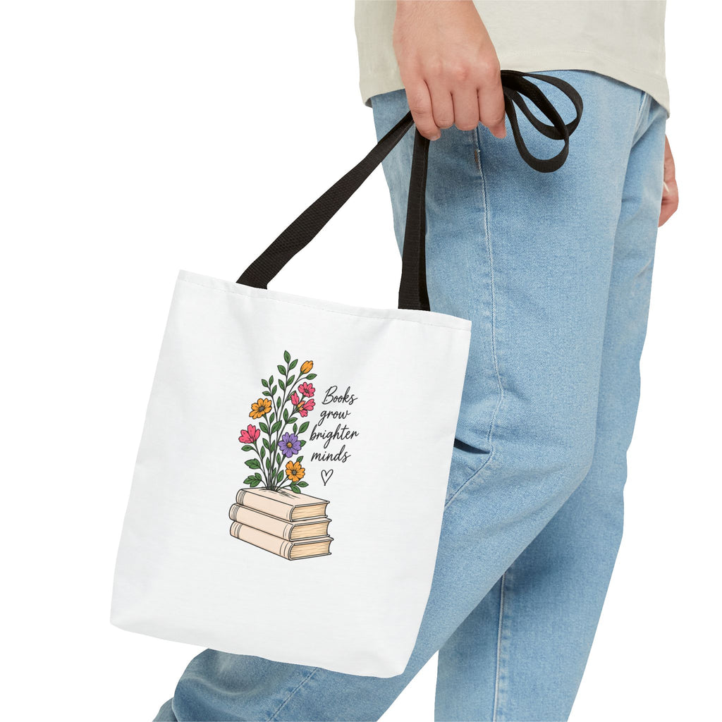 Books Grow Brighter Minds Tote Bag Reading Lover