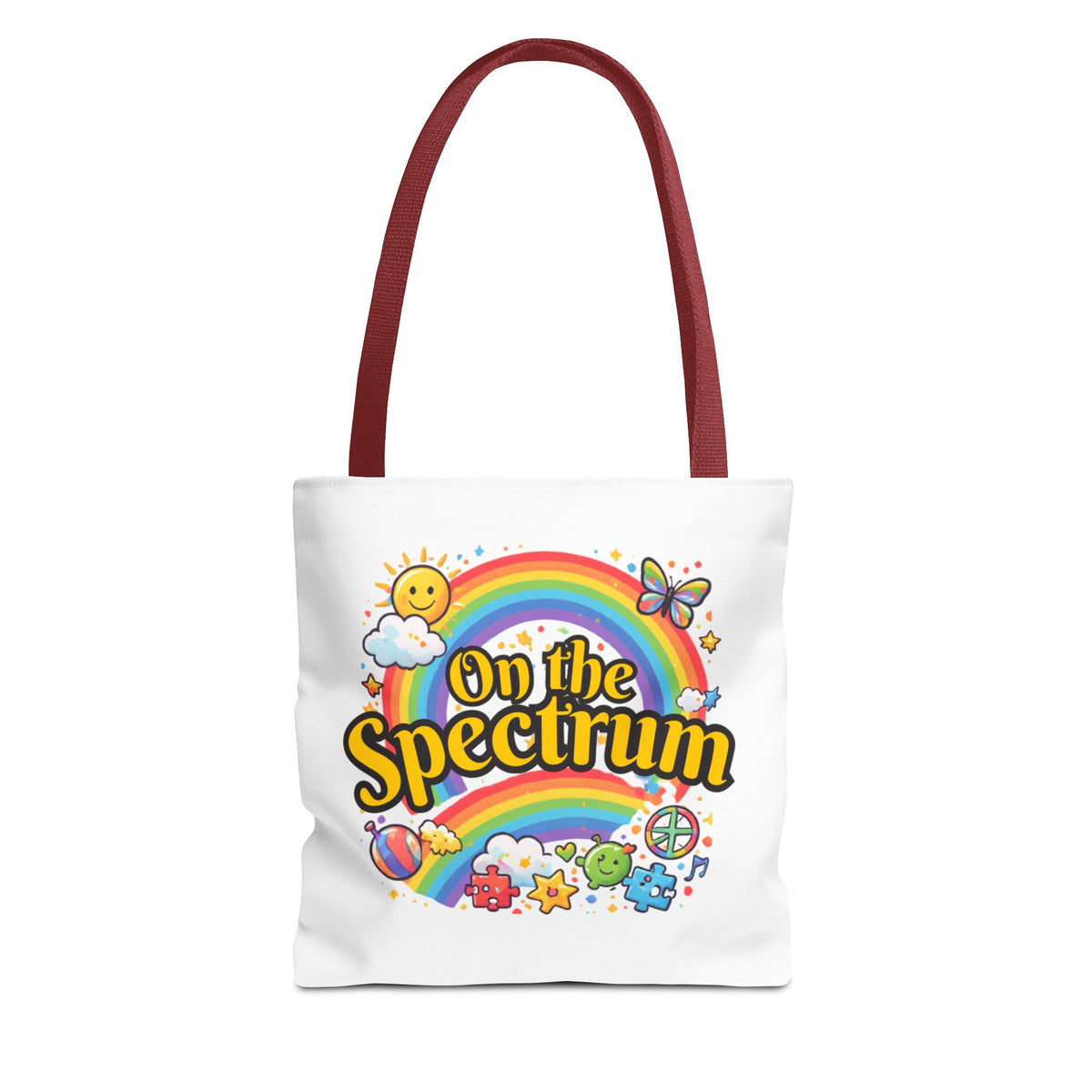 Spectrum Tote Bag | Multiple Sizes | Personalization possible | Multiple Handle Colors
