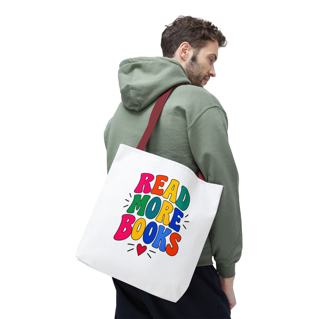 Read More Books Tote Bag — Colorful Book Lover Canvas Tote