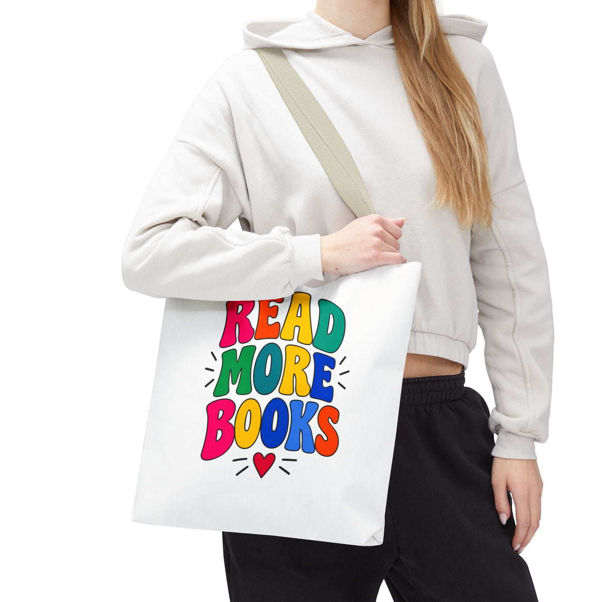 Read More Books Tote Bag — Colorful Book Lover Canvas Tote