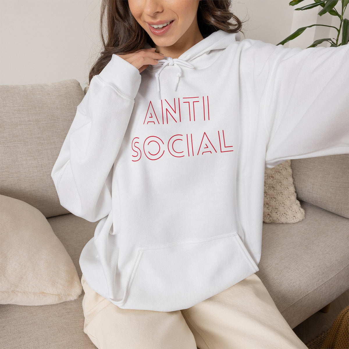 Anti Social Sometimes Hoodie with front and back print | Multiple Colors