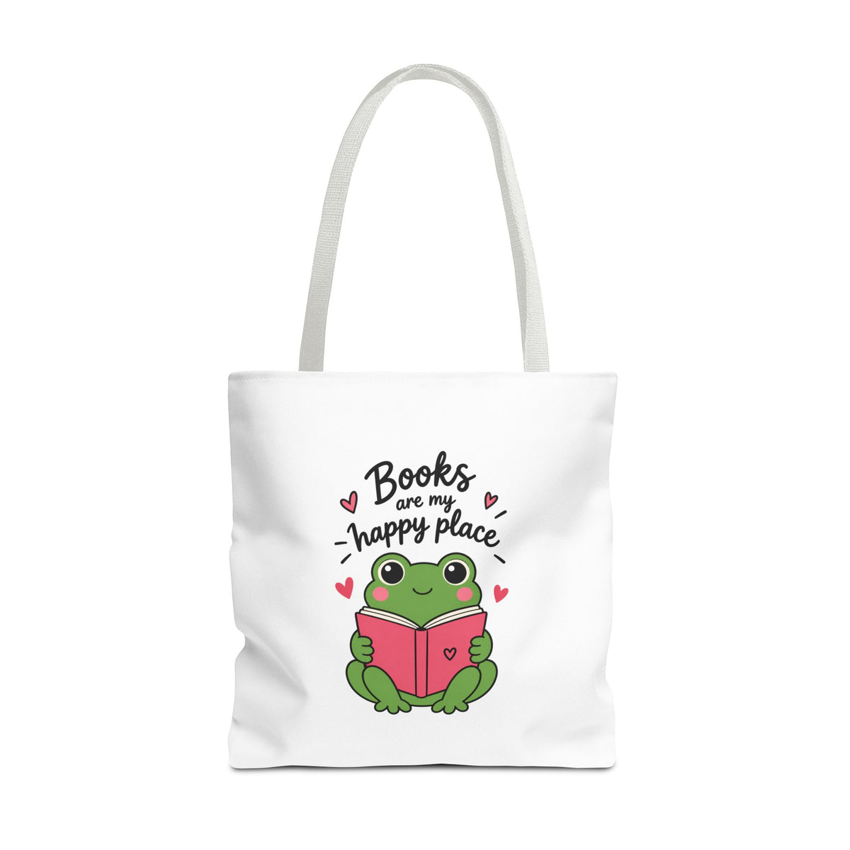 Reading Frog Tote Bag — Cute Reading Lover Canvas Bag