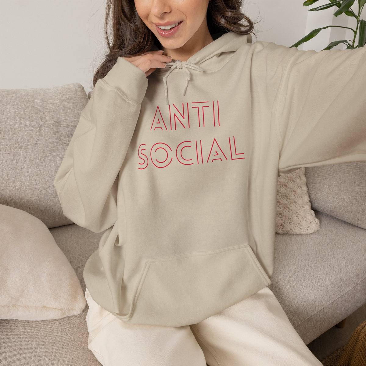 Anti Social Sometimes Hoodie with front and back print | Multiple Colors