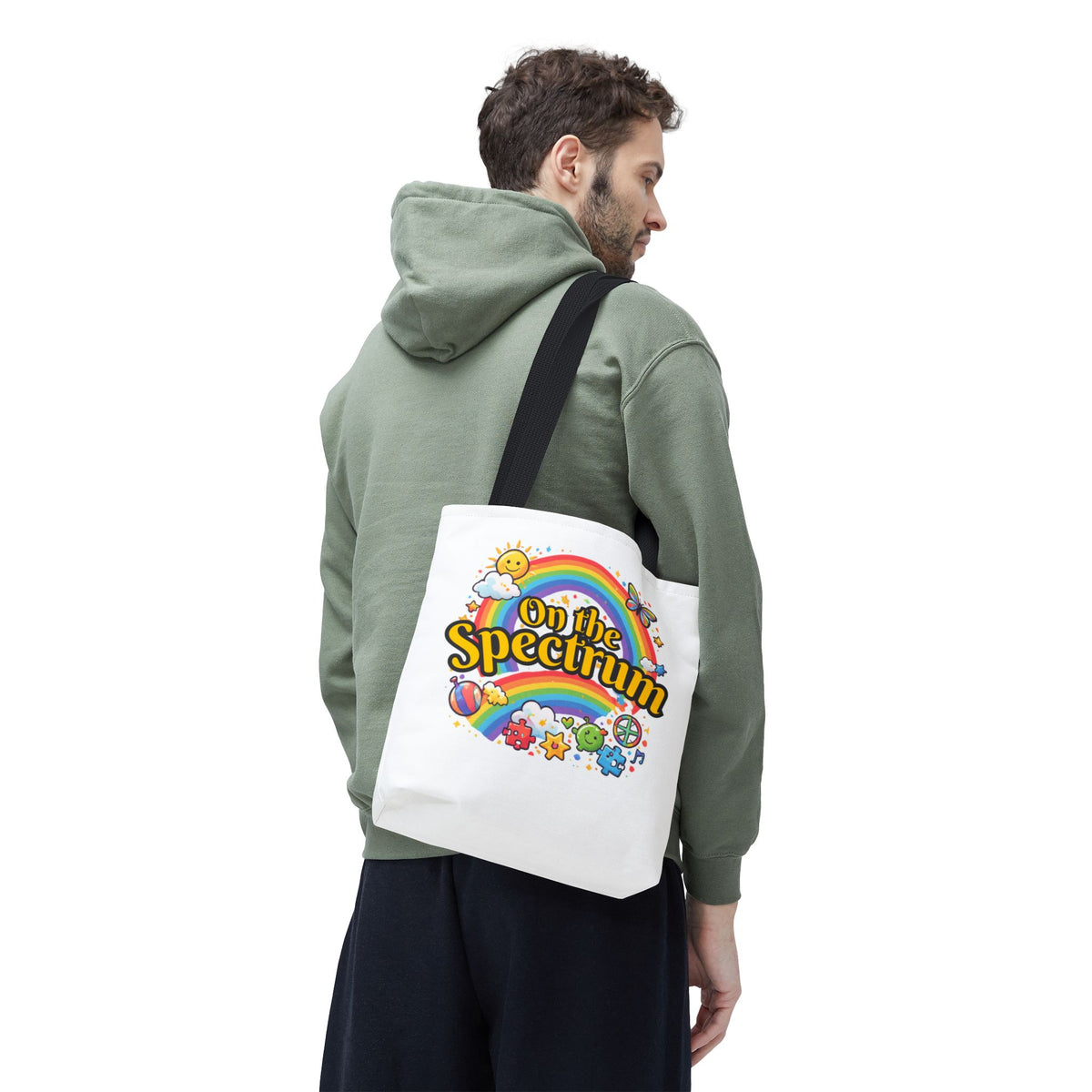 Spectrum Tote Bag | Multiple Sizes | Personalization possible | Multiple Handle Colors