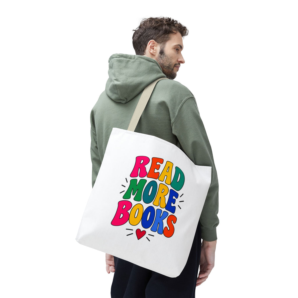 Read More Books Tote Bag — Colorful Book Lover Canvas Tote