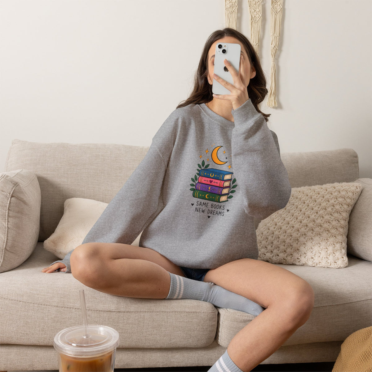 Book Lover Sweatshirt - Same Books New Dreams