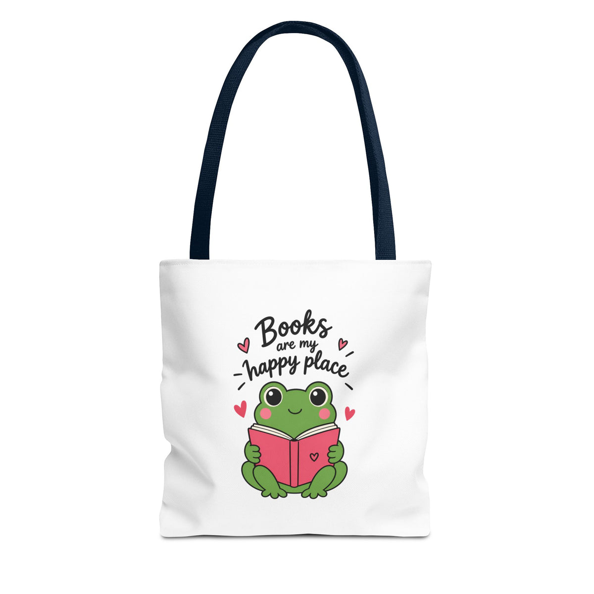Reading Frog Tote Bag — Cute Reading Lover Canvas Bag