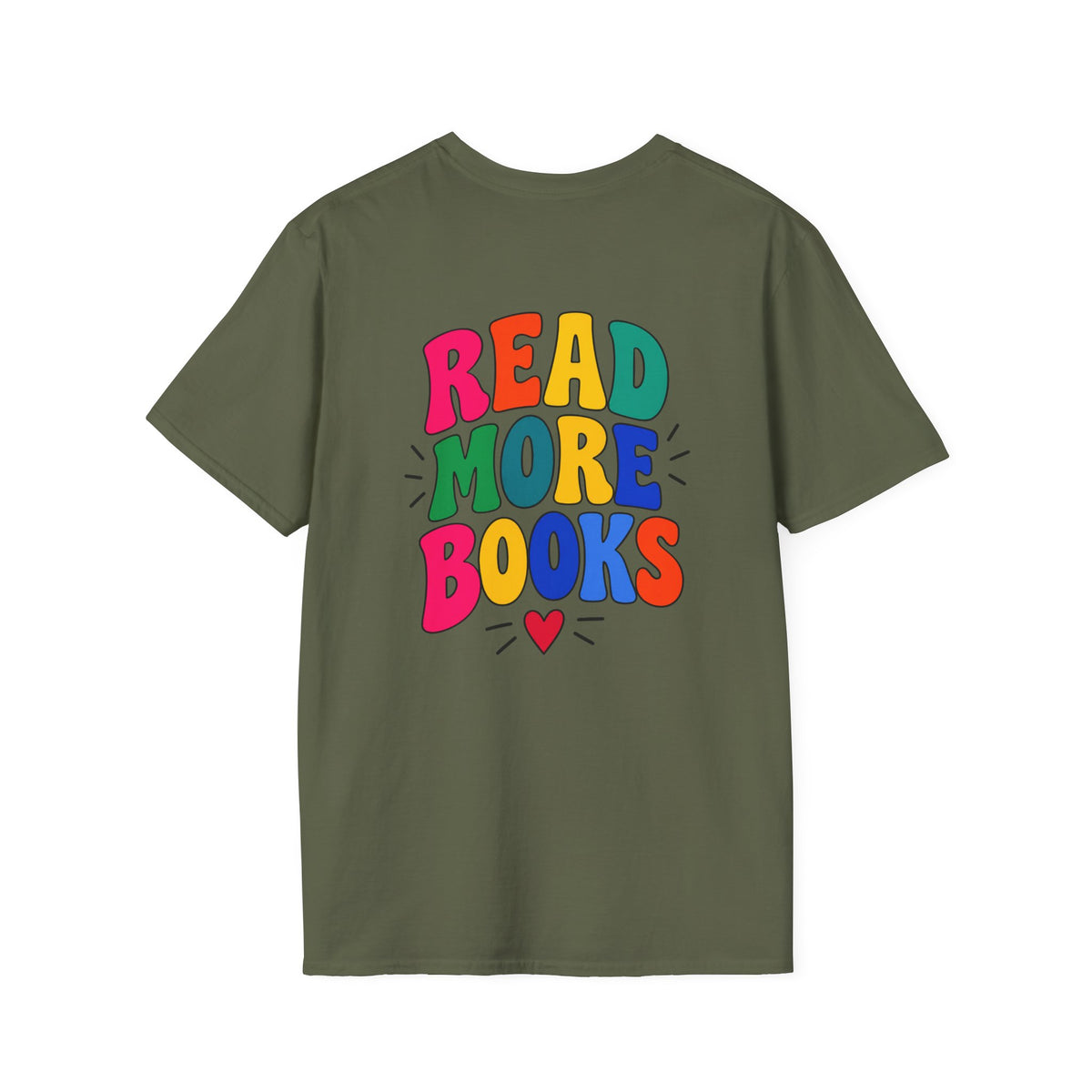 Read More Books T-Shirt — Colorful Retro Back Print