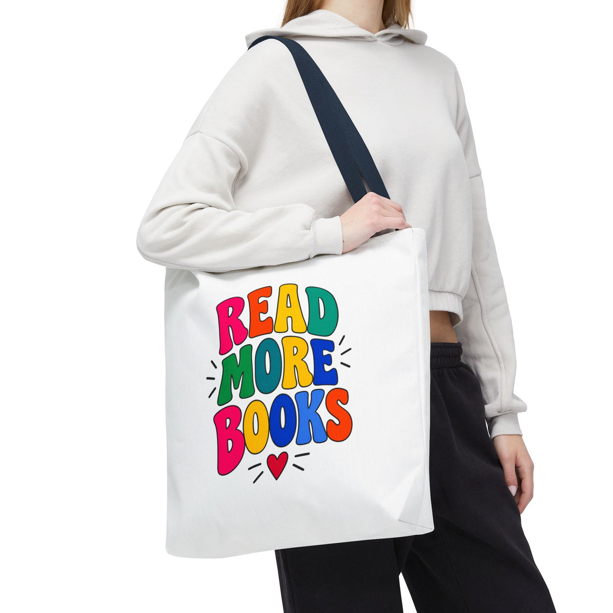 Read More Books Tote Bag — Colorful Book Lover Canvas Tote