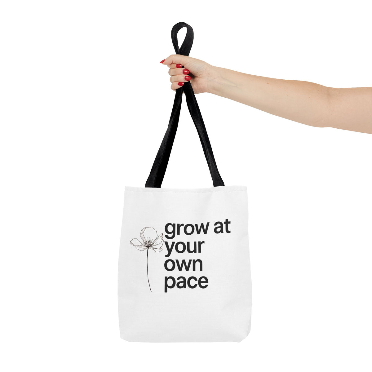 Grow at your own Pace Tote Bag | Multiple Sizes | Personalization possible | Multiple Handle Colors