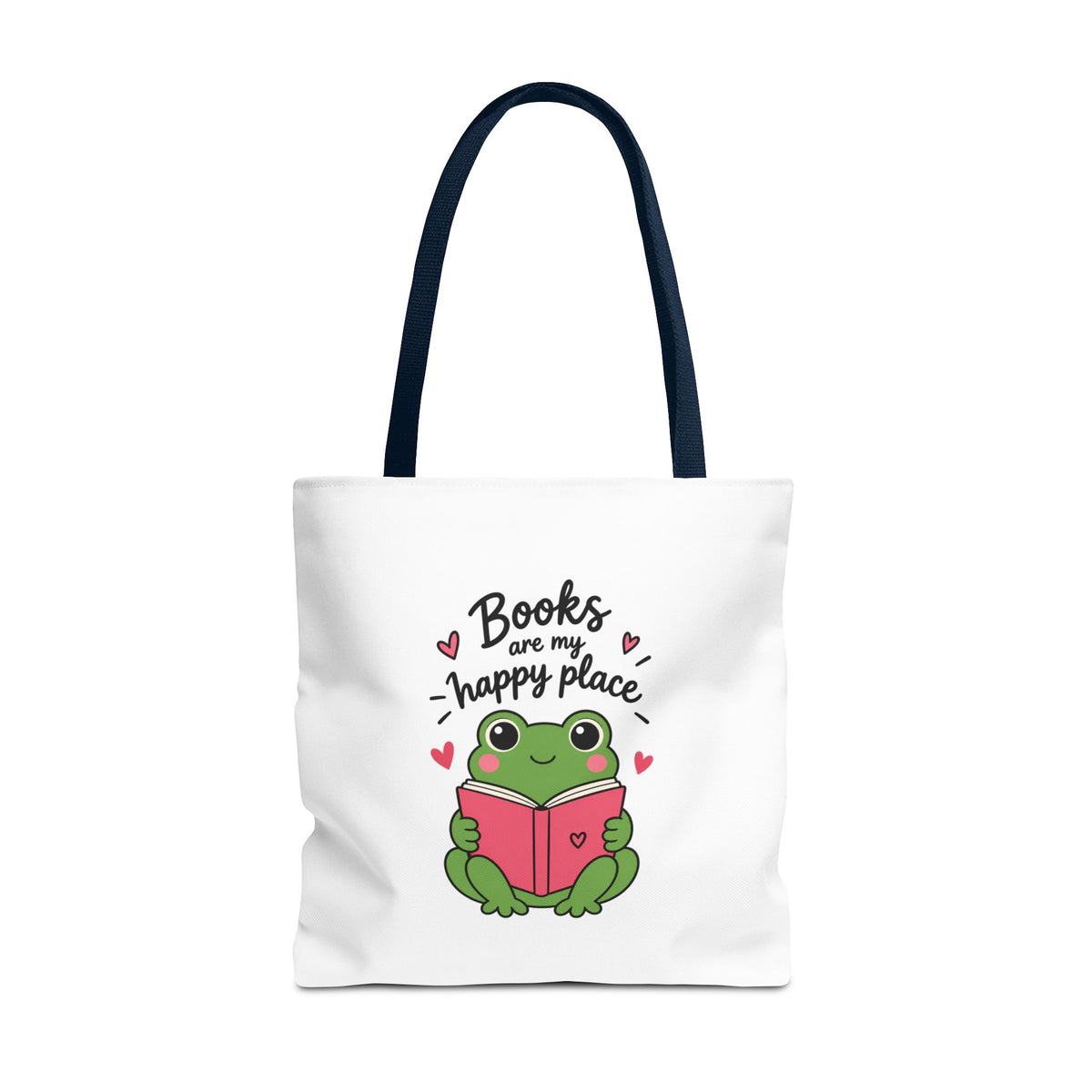 Reading Frog Tote Bag — Cute Reading Lover Canvas Bag