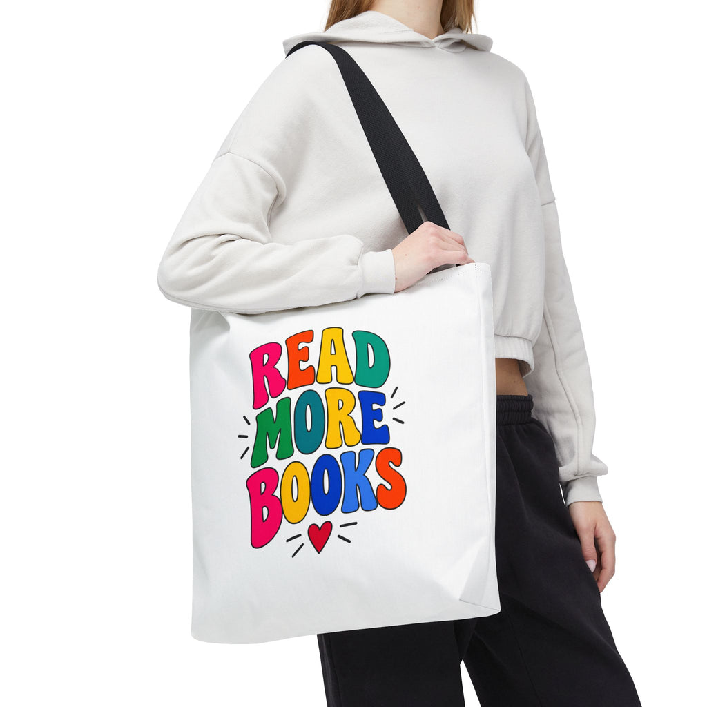 Read More Books Tote Bag — Colorful Book Lover Canvas Tote