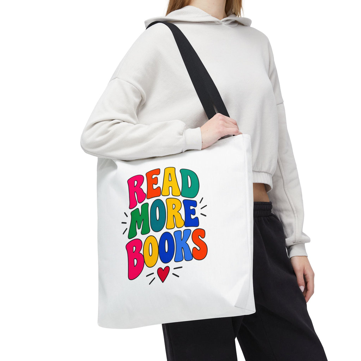 Read More Books Tote Bag — Colorful Book Lover Canvas Tote