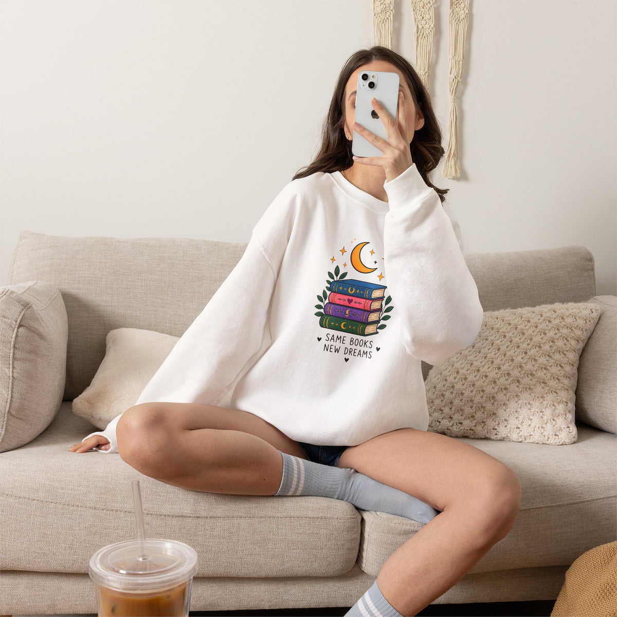 Book Lover Sweatshirt - Same Books New Dreams