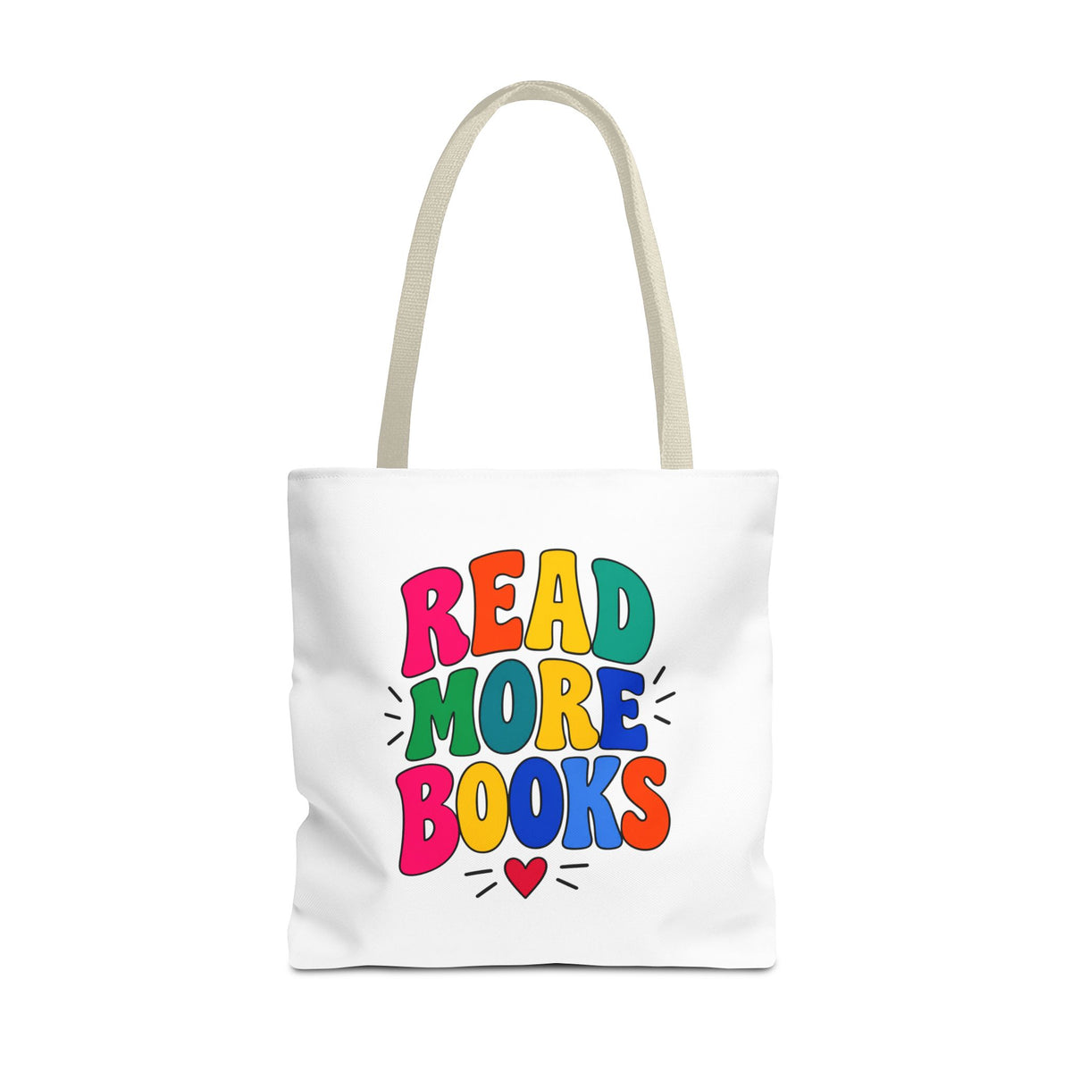 Read More Books Tote Bag — Colorful Book Lover Canvas Tote