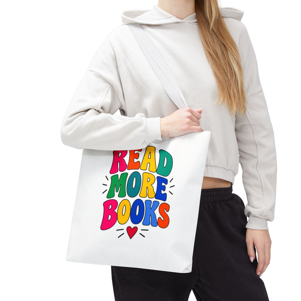 Read More Books Tote Bag — Colorful Book Lover Canvas Tote